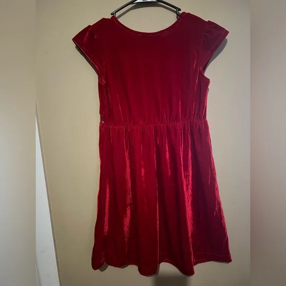 George Red Velvet Dress with Sequin Accents - Picture 7 of 11